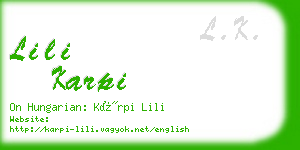 lili karpi business card